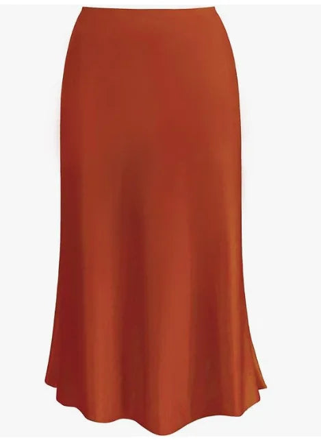 Spring Summer Women's Clothing New Style Silky Texture Forged Surface Acetic Acid Hanging High Waist Fish Tail Half Skirt Women