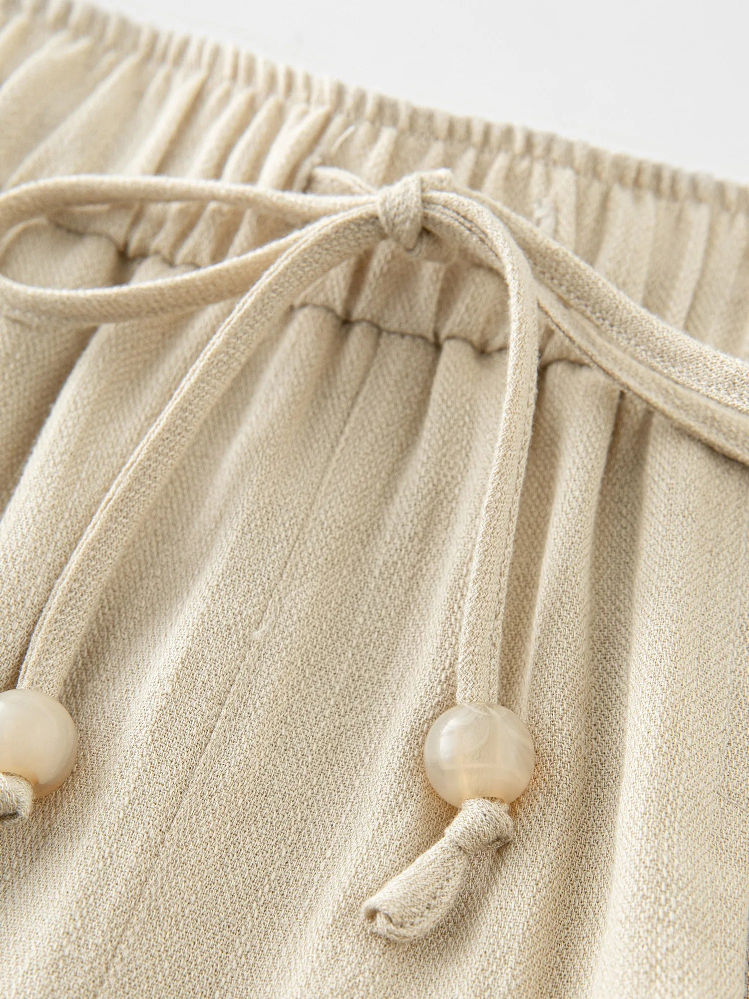 FSLE MInimalism Style Linen Straight Elastic HIgh Waist Casual Pants For Women Summer 2025 New Arrival Loose Pants 25FS12333