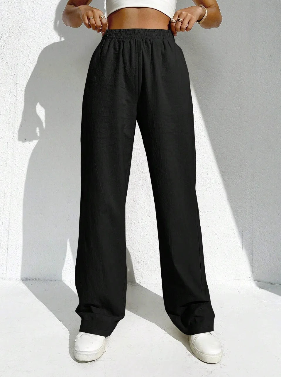 Women solid color elegant casual fashion Japanese Korean European and American pants