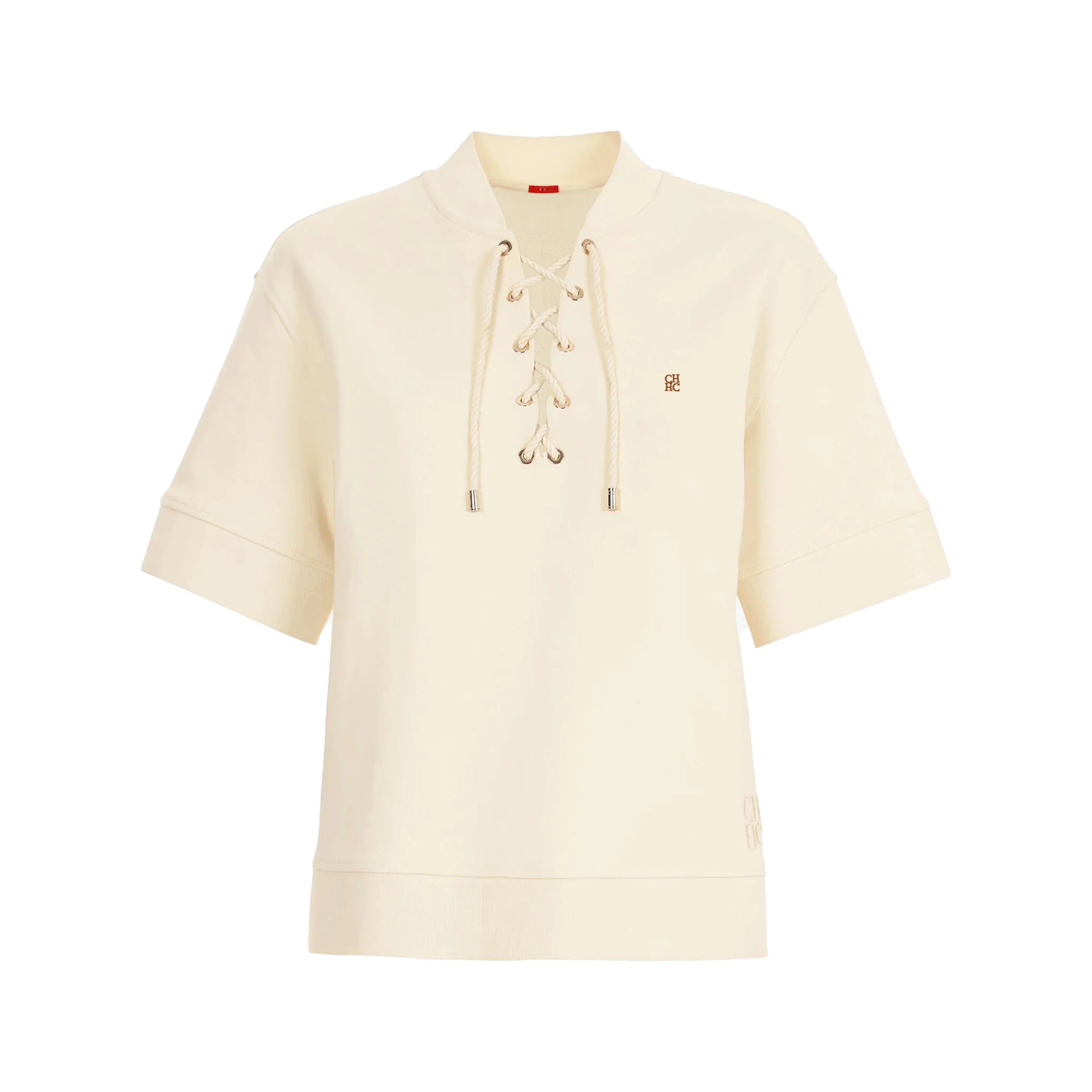 CHCH Summer Women Elegant Embroidery Shirt Small V Neck Blouse Female Comfortable Casual Tops Short-sleeved loose women's wear