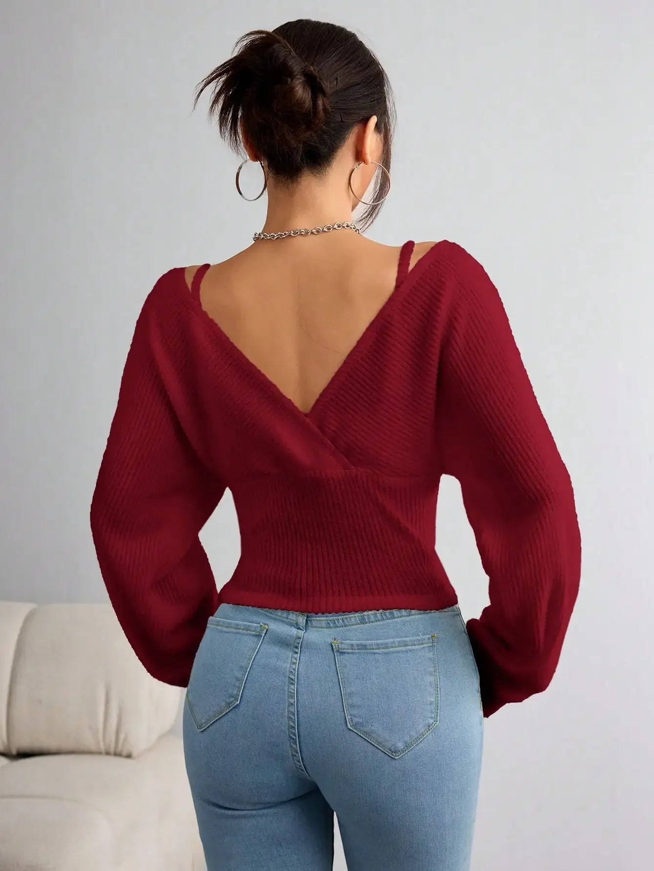 New Women's Casual Solid Color Knitted Long Sleeve Regular Fit Hoodie T-shirt Comfortable Breathable Fashionable Top