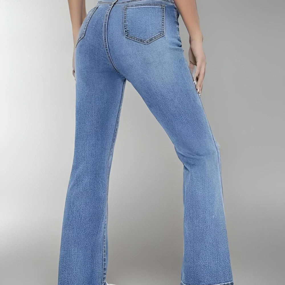 New women's hot jeans slimming European and American style casual versatile high waist washed Denim trousers for women