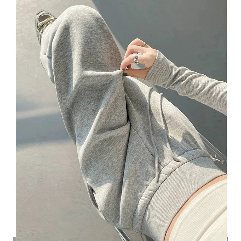 2025 Daily Loose Girls High Waist Pants Women Korean Casual Straight Leg Trousers Lady Classic Fashion Solid Thin Pants