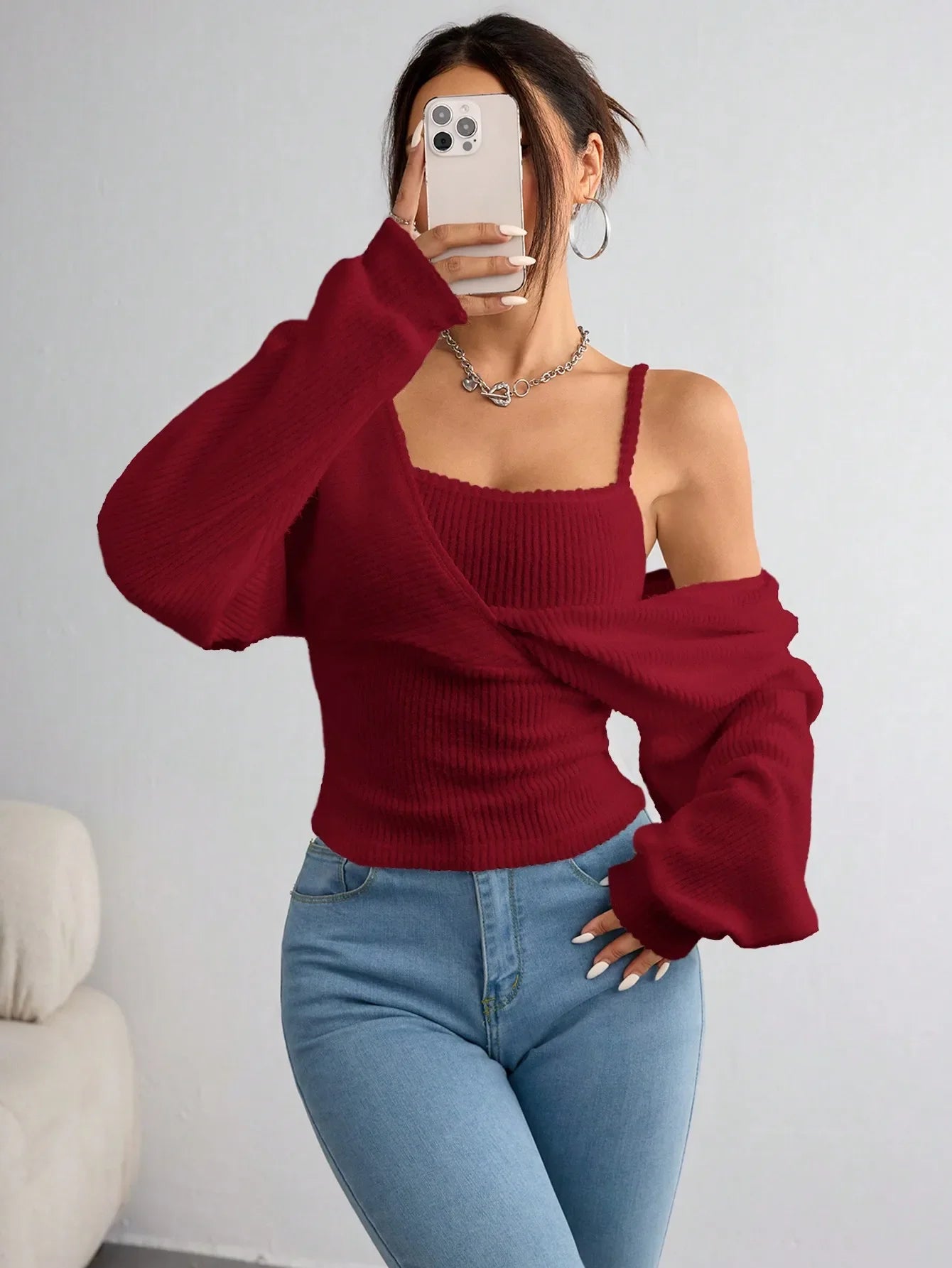 New Women's Casual Solid Color Knitted Long Sleeve Regular Fit Hoodie T-shirt Comfortable Breathable Fashionable Top