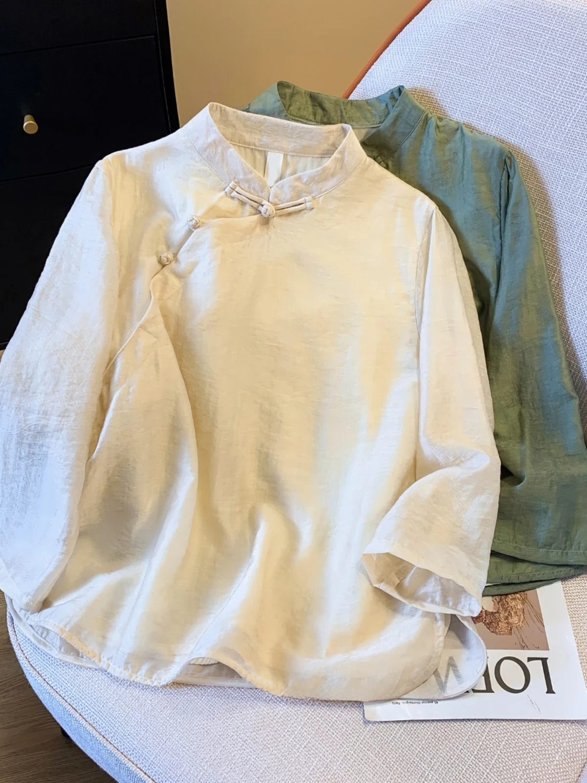 New Chinese Sle Stand Collar irt Women's Summer New Sle Zen Tea Costume Improved  Top Cotton Ethnic Faion