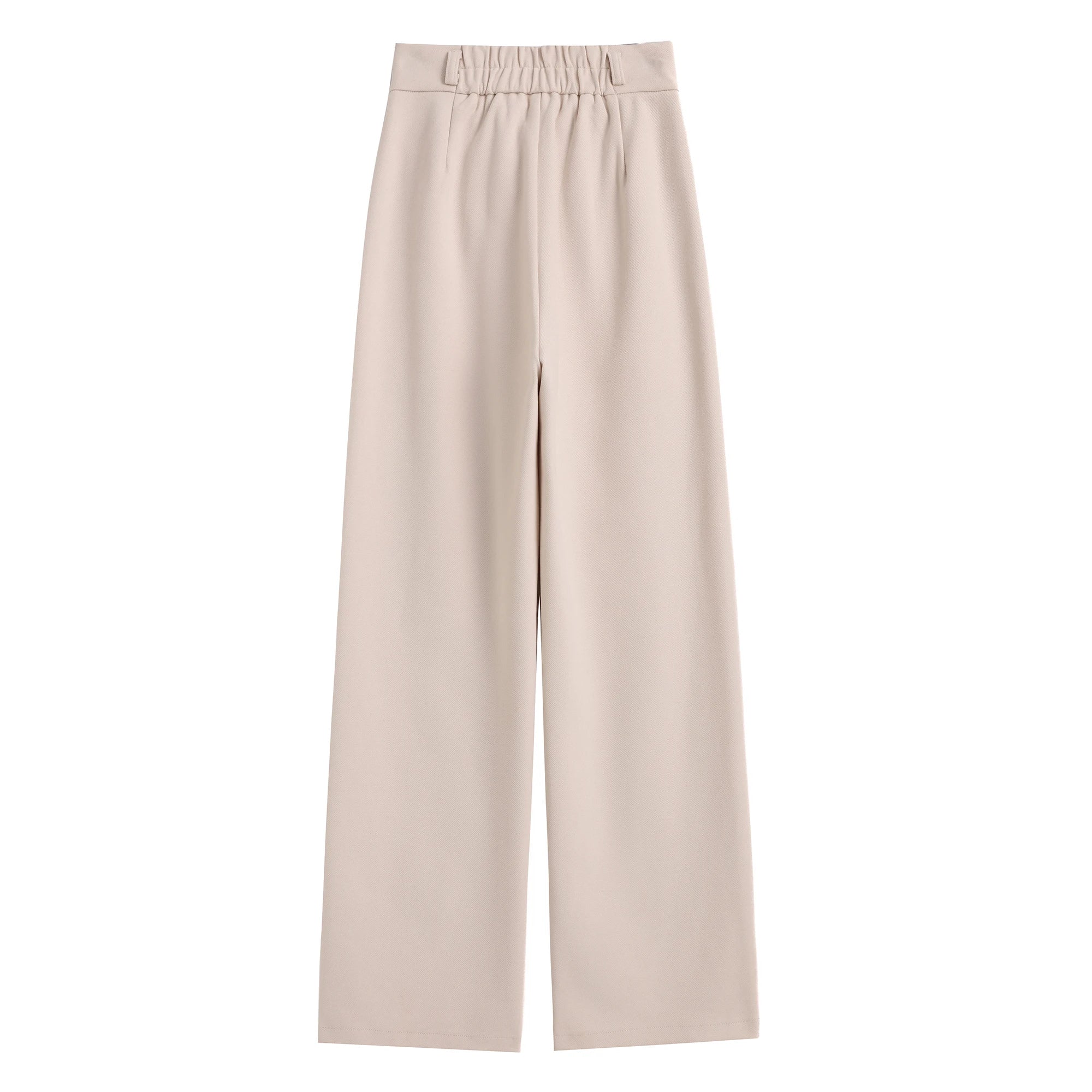 Autumn Winter High Waist Woolen Women's Wide Leg Pants 2025 New Button Korean Casual Loose Straight Full Length Trousers Female