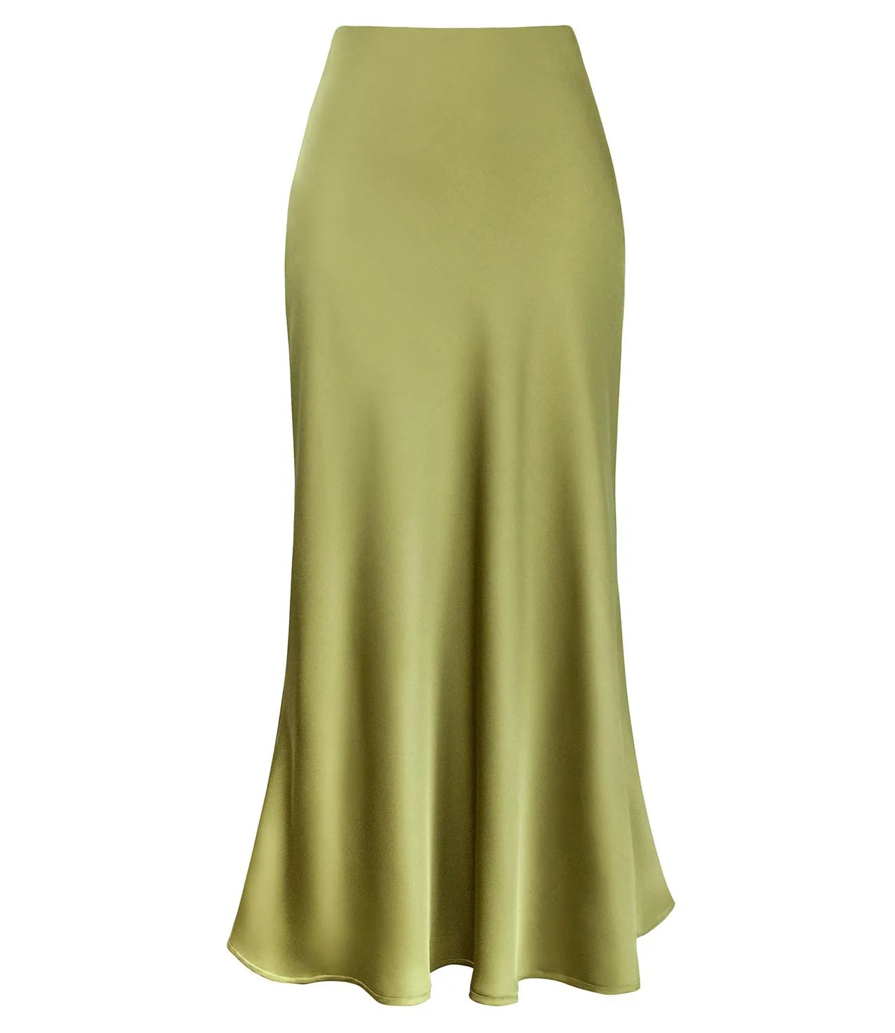Spring Summer Women's Clothing New Style Silky Texture Forged Surface Acetic Acid Hanging High Waist Fish Tail Half Skirt Women