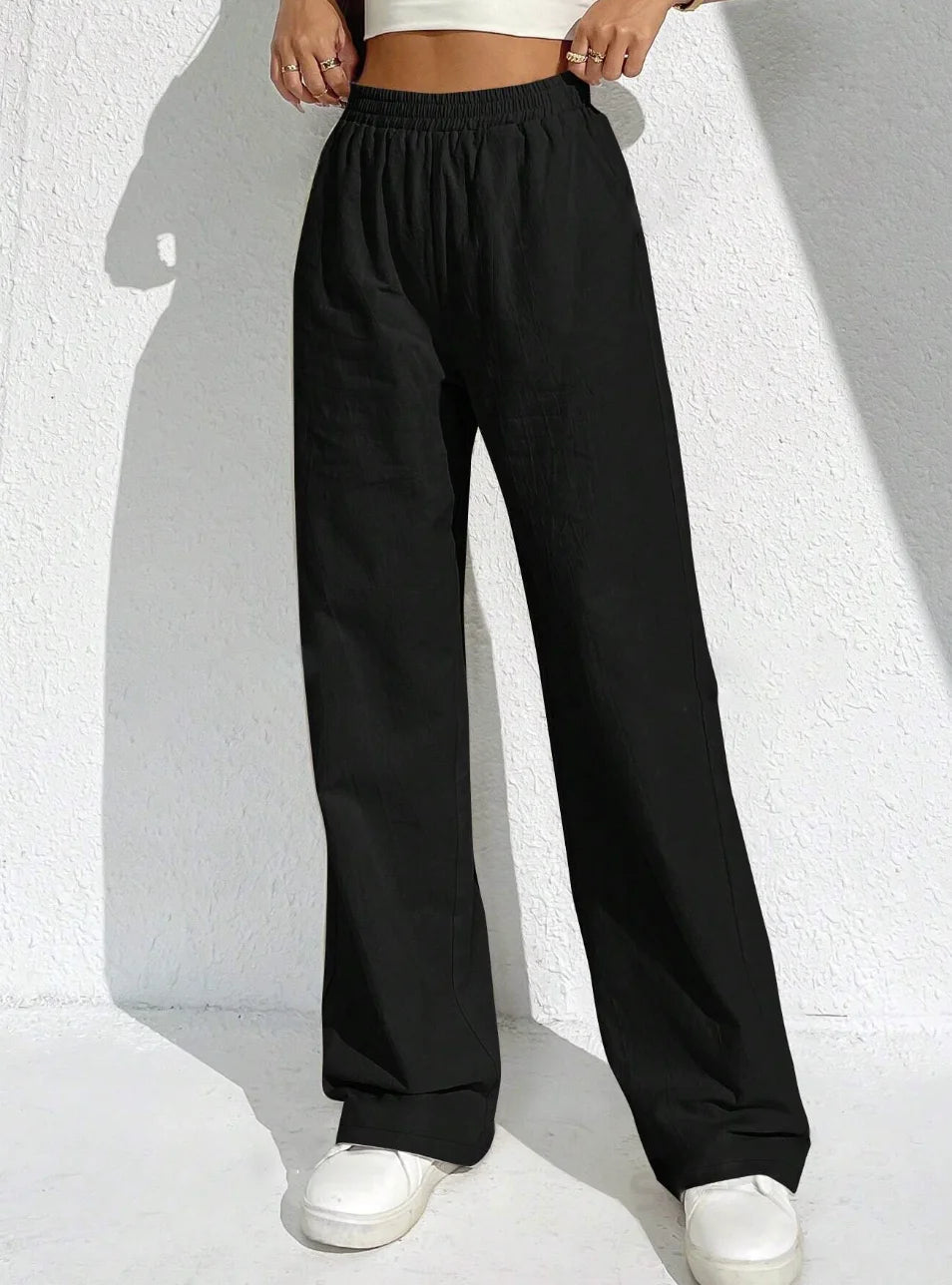 Women solid color elegant casual fashion Japanese Korean European and American pants