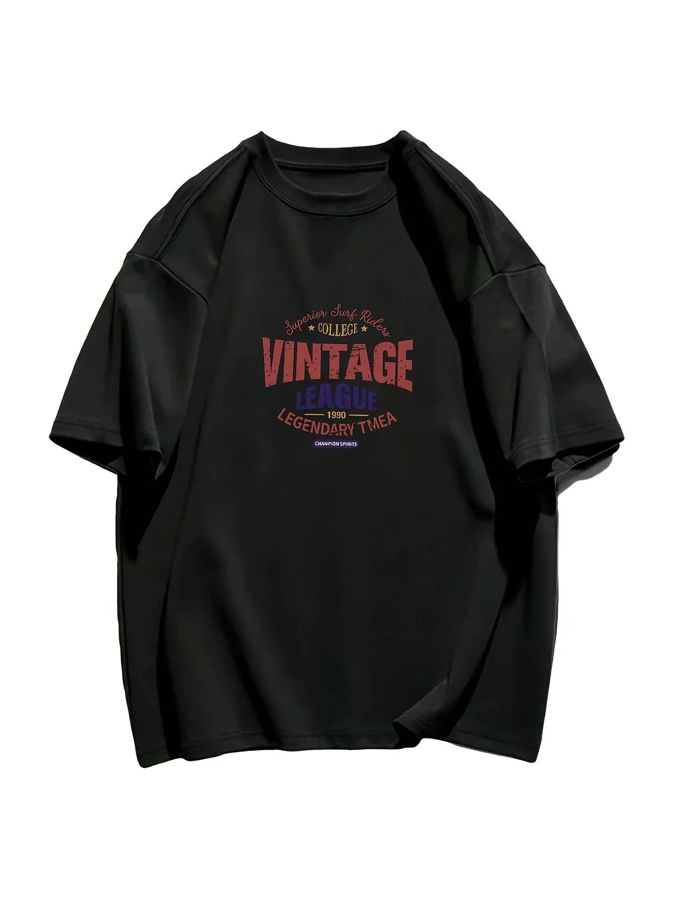 Vintage League Letter Print Womens T-Shirts Summer Fashion Cotton Tops Comfortable O-Neck Short Sleeve Soft Oversize Clothes
