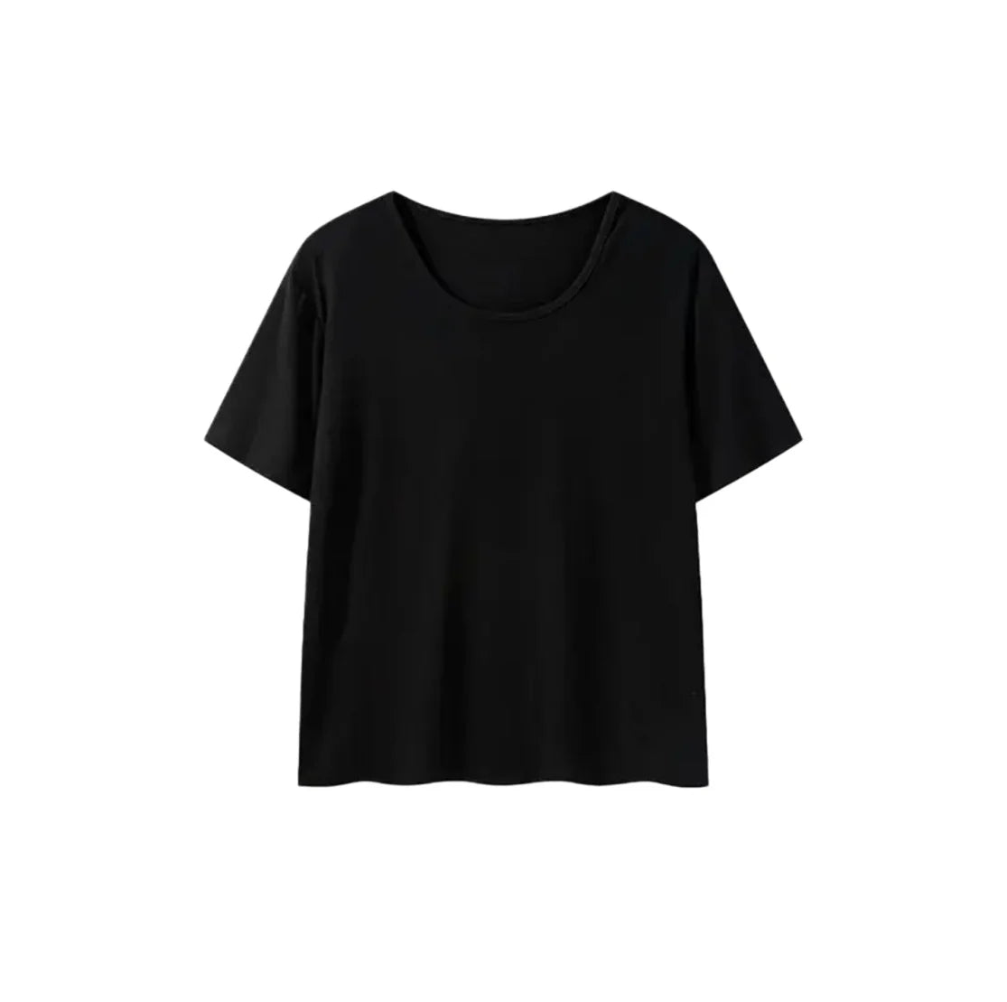Sweet-style V-neck Loose-fit Short-sleeved T-shirt Women Summer Lazy-chic Versatile Casual Plain Colour Soft Cotton